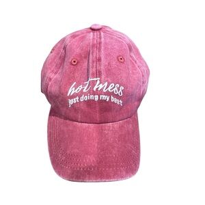 Women’s Berry Color Washed Jot Mess Hat